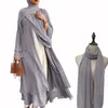 Etnische kleding Ramadan hijab -jurk voor vrouwen islam femme bescheiden jurken eid moslimpak open dubai abaya kimono kalkoen kaftan gewaad 230417