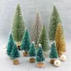 Christmas Decorations Mini Tree Figurines Miniatures Plastic Winter Snow Ornament Xmas Party Resin Craft Miniature Landscape Decor Supplies 231117