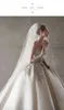 2023 Vintage Ruched A Line Wedding Dress satin Sweetheart Neck Crystals Beaded sweep train Bridal Gowns Lace Up Corset designer Custom Make Plus Size Bride Dresses