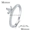 Anel solitário sier anéis de dedo clássico claro anel de casamento para mulheres noivado presente fino entrega gota jóias anel dhgarden ottzo