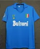 87 88 Napoli classica Maglia da calcio retrò da uomo Felpa Maradona vintage 1988 89 91 93 1999 Coppa Italia Napoli Retro chandal futbol Maglie da calcio di alta qualità