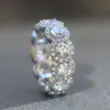 Band Ringe Luxus Mode Braut Ehering Voller Diamant Ringe für Frauen Engagement Vorschlag Ring Schmuck Zubehör Geschenk Anillos Mujer AA230417