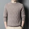 Suéteres para hombres Hombres O-cuello Espesar Cashmere Jerseys 2023 Otoño Invierno Hombre Pure Wool Warm Sweater Jumpers