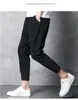 Herenbroek Koreaanse heren elastisch casual potloodbroek enkel lengte lente oversized mannelijke broek mode streetwear zwart kaki groen 230417