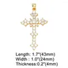 Pendant Necklaces OCESRIO Big Multicolor Crystal Cross For Necklace Copper Gold Plated Crucifix Jewelry Making Supplies Wholesale Pdtb078