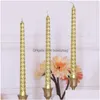 Candles Creative Smokeless Long Pole Candle 4 Pcs/Set Taper Spiral Twisted Dinner Table Candles Wax Thread Home Decoration Drop Delive Dhegg