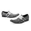 Party Leather Bella Real Sier Christia Print Italian Men Dress Fashion Rivets Buckle Formal Shoes Business Man Brogues 88