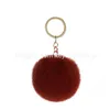 Keychains lanyards 35 kleuren harige donzige bladerdeeg 8cm faux konijn fur ball pom sleutelhanger gouden sleutelhanger handtas drop levering mode ac dh2zp