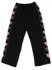 Damesbroek capris coole zwarte Koreaanse hartprintbroek schattig meisje Harajuku broek vrouwelijke streetwear zomer herfst mode gotische joggingbroek vrouwen 230417