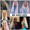 Synthetic Wigs Is a wig Long Straight White Cosplay for Women 60 613 Blonde Grey Pink Black Color Daily Party Lolita 230417