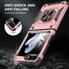 Rugged Armor Shockproof Cell Phone Cases For Samsung Galaxy Z Flip 3 Fold 4 5 Magnetic Car Mount Kickstand Phone Case Shell With Ring Holder