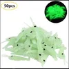 50 pièces appâts de pêche aux crevettes lumineux leurre souple vers lueur crevettes leurres de pêche pour leurres de pêche à la marigane basse 3.5 cm pêcheleurres de pêche lumineux crevette ver