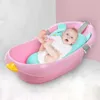 Bathing Tubs Seats Cute Rabbit Portable Soft Shower Pad Cartoon Folding Bathtub Mat Newborn Safety Security Bath Support Cushion P230417