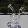 Piccola tacca viola a piattaforma in vetro di vetro bong mini bong tubi di giaccino accessori per fumo di vetro in testa nuovo olio riciclatore piattano da 14 mm a buon mercato