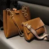 Bolsas de ombro Jin Yide 2 PCs/Conjunto PU Sacos de ombro de couro PU para mulheres 2023 Brand Fashion Trend Designer Feminino Bolsas Crossbody Bags Sac