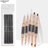 Nail Brushes 5Pcs Black Double head Nail Art UV Gel Extension Brushes Painting Tools French Stripe Drawing Liner Pen Manicure Accessoires 231117