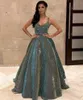 2024 Glitter Women's Prom Dress Spaghetti Strap Tulle Sleeveless Lace-Up Criss-Cross Evening Formal Birthday Gowns For Teen Girls Graduation Robe De Soiree