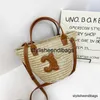 Strandpåse casual rotting stor kapacitet designer totes wicker vävda halm kvinnor handväskor panier palm lämnar lady axel crossbody stylisheendibags