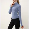 Giacca fitness autunno e inverno Collant elastico da donna ad asciugatura rapida giacca da corsa cardigan con cerniera tuta da yoga a maniche lunghe