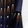 Etniska kläder Afrikansk aationskostym Kvinnaklänning guld sammet kvalitet tung industri borrning nagel pärla temperament mode klänning