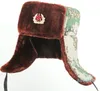 Män armé trapper hatt ryska ushanka sovjetmärke bombplan hattar vinter öronlapp mössa termisk faux päls