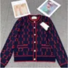 2024 Kvinnors designer tröja jacka rund hals randtröjor stickade brev stickade långärmade kläder