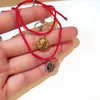 Urok bransolety Nawely Lucky Red String for Women Men Vintage Monety Bransoletka Regulowana złota srebrna kolor mody Prezent biżuterii