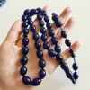 Brin perles de prière islamique Tasbih Misbaha Sibha fait à la main bleu résine ambre ovale 10 14mm 33 pièces chapelet musulman