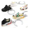 Keychains Lanyards 8 Färger Designer Chunky Shoes Keychain Men Woman Threensional Sneakers Emamelling Car Keyring Creative Ornamen DHQFL