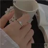 Bandringar 925 Sterling Sier Shiny Zircon Open Finger Rings for Women Nisch Design Justerbar Index Ring S-R201 Drop Delivery Dhgarden Otruy