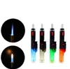 Latest Plastic Jet Flame Lighter 4 Colors Metal Clear Inflatable No Gas Cigar Butane Straight Lighters Smoking Tool Accessories