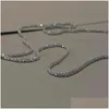 Chains Sparkling Sier Color Choker Necklace For Women Elegant Clavicle Chain Party Wedding Collar Jewelry Drop Delivery Jewe Dhgarden Otihm