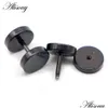 Stud 1Pc Man Women Barbell Punk Gothic Stainless Steel Ear Studs Earrings Drop Delivery Jewelry Earrings Dhgarden Ot5G8