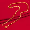 Kedjor riktiga 18k guldhalsband för kvinnor män fina smycken ren kedja äkta solid bröllop lyx