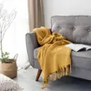 Couvertures Z Pattern Cotton Knitted Airable Blanket Office Sofa