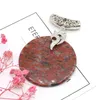 Colares de pingentes pingentes de pedra natural Big redondo labradorita flash ágata para jóias que produzem acessórios de colar de moda DIY