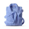 Vêtements de nuit pour femmes Robe bleu coton éponge éponge Extra longues Robes mariée femmes chemise de nuit maison peignoir Robes femme doux Kimono