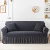 Stolskydd täcker soffa slipcover med kjol lätt monterad soffa täckning för vardagsrum soffa täcker tvättbar hög elastisk hållbar seersucker tyg 231117