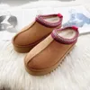 Avec boîte Tazz Slipper Femmes Tasman Fur Slides Classique Moutarde Graine Châtaigne Ultra Mini Plateforme Designer Pantoufles Slip-on Les Petites Daim Laine Seal Bottes D'hiver gb