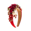 Luxus gestickte Blumen Perle Stirnbänder Mode Haarschmuck für Frauen Trendy Party Strass Haarband Haarband Mädchen