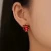 Stud Fashion and Personality Red Strawberry Women s Earrings Sweet 2023 Trend Fruit Design Girls Party 231117