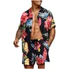 Herrespår Mens 2023 Summer Hawaii Trend Printing Sets Men Shorts Short Shirt Clothing Casual Round Collar Floral Beach Kort ärm DHR2C