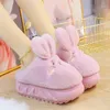 Slippers White Rabbit Hare Slippers Women's Cute Animal Platform Home Mules Shoes Girls Bedroom Plush Slides Slipper Ears Indoor Shoes 230418