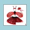 Autre événement Fête Fournitures Enfants Fée Coccinelle Aile D'abeille Costume Déguisement Cosplay Ailes Tutu Jupe Baguette Bandeau Fille Garçon Chr Dhnbe