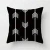 Kudde 45x45cm svartvitt geometriskt täckning för soffa vardagsrum hem dekoration anpassad polyester våglinje kudde