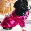 Designer Dog Clothes Brand Dog Apparel Velvet Filled Pets Hooded Puppy Jacket for Small Dogs Windproof Waterproof Snow-Proof Outdoor Sports Warm Pet Coat Red XXL A458