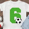 Tシャツ男の子/女の子のためのTシャツ面白いサッカー誕生日番号2-9歳の男の子サッカーTシャツは子供の誕生日パーティー服を与える230418