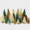 Christmas Decorations Mini Tree Figurines Miniatures Plastic Winter Snow Ornament Xmas Party Resin Craft Miniature Landscape Decor Supplies 231117