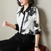 Blusas femininas de seda tops de seda e roupas elegantes para mulheres, blusa de renda feminina, túnica de escritório da túnica de túnica de túnica