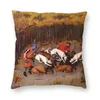 Cuscino per cacciatori medievali levriero copridivano decorazione Sihthound cani da caccia tiro quadrato 45x45